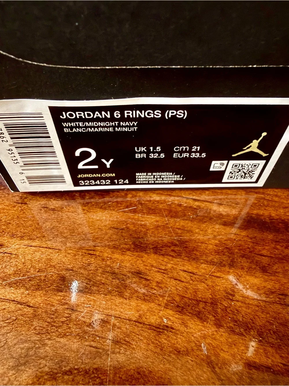 Jordan 6 Rings Boys' Navy and White High-Top Sneakers
